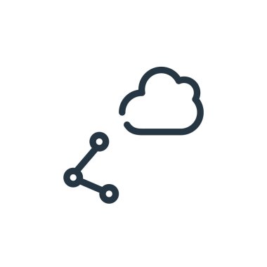 Ortak vektör simgesi. paylaşılabilir felç. Web ve mobil uygulamalar, logo ve yazdırma ortamlarında kullanım için doğrusal sembolü paylaş. İnce çizgili çizim. Vektör izole çizimi.