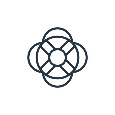 Yaşam şamandırası vektör simgesi. Hayat şamandırası düzenlenebilir felç. yaşam şamandırası lineer sembolü web ve mobil uygulamalarda, logoda, yazdırma ortamında kullanılır. İnce çizgili çizim. Vektör izole çizimi.