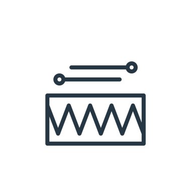 Davul vektör simgesi. Düzenlenebilir davul sesi. Web ve mobil uygulamalarda, logoda ve yazılı medyada kullanmak için doğrusal davul sembolü. İnce çizgili çizim. Vektör izole çizimi.