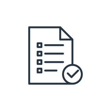 Liste vektör simgesi. Düzenlenebilir felç listesi. Web ve mobil uygulamalarda kullanmak için doğrusal sembolleri listele, logo, yazdırma ortamı. İnce çizgili çizim. Vektör izole çizimi.