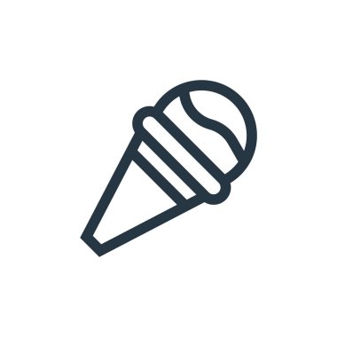 dondurma vektör simgesi. Dondurma dilimi. Web ve mobil uygulamalarda, logoda ve yazılı medyada kullanılmak üzere dondurma doğrusal sembolü. İnce çizgili çizim. Vektör izole çizimi.