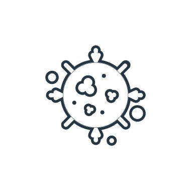 Coronavirus vektör simgesi. Coronavirus düzenlenebilir felç. İnternet ve mobil uygulamalarda kullanım için koronavirüs lineer sembolü, logo, yazdırma medyası. İnce çizgili çizim. Vektör izole çizimi.