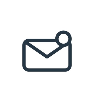 Yeni mesaj vektör simgesi. Yeni düzenlenebilir felç. Web ve mobil uygulamalarda kullanmak için yeni ileti doğrusal sembolü, logo, yazdırma ortamı. İnce çizgili çizim. Vektör izole çizimi.