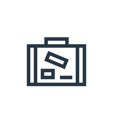 Yük vektör simgesi. Bagaj düzenlenebilir felç. Web ve mobil uygulamalarda kullanım için bagaj lineer sembolü, logo, yazdırma medyası. İnce çizgili çizim. Vektör izole çizimi.