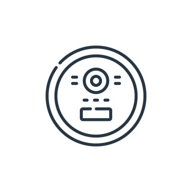 Elektrik süpürgesi vektör simgesi. Elektrikli süpürge, yenilebilir felç. Web ve mobil uygulamalarda, logoda, yazıcı ortamında kullanmak için elektrikli süpürge doğrusal sembolü. İnce çizgili çizim. Vektör izole çizimi.