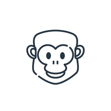 Goril vektör simgesi. Kurgulanabilir goril felci. İnternet ve mobil uygulamalarda kullanmak için goril doğrusal sembolü, logo, yazdırma medyası. İnce çizgili çizim. Vektör izole çizimi.