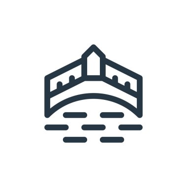 Ponte vecchio vektör simgesi. Ponte vecchio düzenlenebilir felç. Ponte vecchio lineer sembolü web ve mobil uygulamalarda, logoda, yazdırma ortamında kullanılır. İnce çizgili çizim. Vektör izole çizimi.
