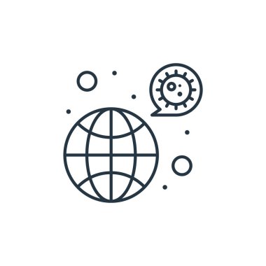 İletim vektör simgesi. Sinyal değiştirilebilir felç. İnternet ve mobil uygulamalarda, logoda ve yazılı medyada kullanılmak üzere iletim doğrusal sembolü. İnce çizgili çizim. Vektör izole çizimi.