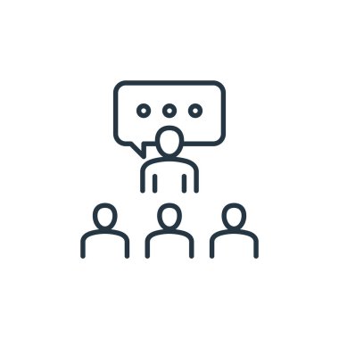 Vektör ikonu brifingi. Düzenlenebilir felç. Web ve mobil uygulamalarda, logoda ve yazılı medyada kullanılacak doğrusal simge brifingi. İnce çizgili çizim. Vektör izole çizimi.