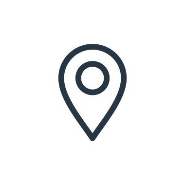 konum vektör simgesi. konum değiştirilebilir felç. konum lineer sembolü web ve mobil uygulamalar, logo, yazdırma medyası. İnce çizgili çizim. Vektör izole çizimi.