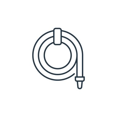 Hortum vektör simgesi. Hortum yenilebilir felç. İnternet ve mobil uygulamalarda kullanılacak hortum lineer sembolü, logo, yazdırma medyası. İnce çizgili çizim. Vektör izole çizimi.