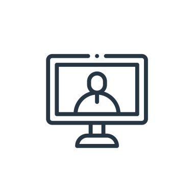çevrimiçi vektör simgesi. İnternet üzerinden düzenlenebilir felç. İnternet ve mobil uygulamalarda kullanmak için çevrimiçi doğrusal sembol, logo, yazdırma medyası. İnce çizgili çizim. Vektör izole çizimi.