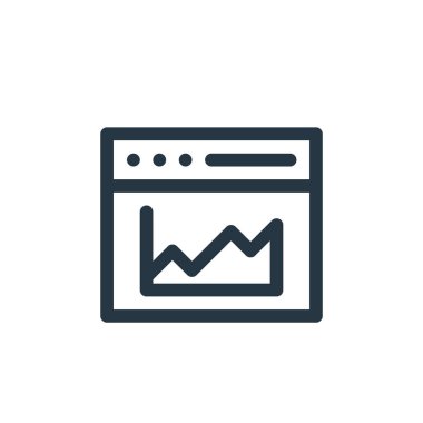 Analitik vektör simgesi. Analitik, düzenlenebilir felç. Web ve mobil uygulamalarda kullanmak için analitik doğrusal sembol, logo, yazdırma ortamı. İnce çizgili çizim. Vektör izole çizimi.