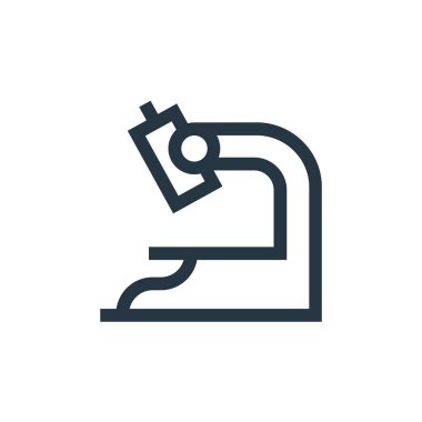 Mikroskop vektör simgesi. mikroskop yenilebilir vuruş. Web ve mobil uygulamalarda kullanmak için mikroskop doğrusal sembolü, logo, yazdırma medyası. İnce çizgili çizim. Vektör izole çizimi.