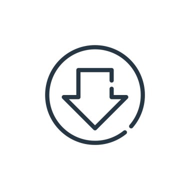 vektör simgesini indir. İnme inebilir. İnternet ve mobil uygulamalarda, logoda, yazıcı ortamında kullanmak için doğrusal simgeyi indir. İnce çizgili çizim. Vektör izole çizimi.