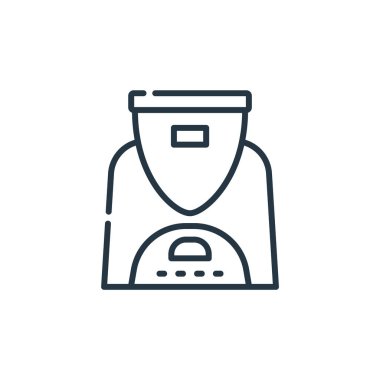 Karıştırıcı vektör simgesi. Karıştırılabilir felç. Web ve mobil uygulamalarda kullanmak için karıştırıcı doğrusal sembolü, logo, yazdırma ortamı. İnce çizgili çizim. Vektör izole çizimi.