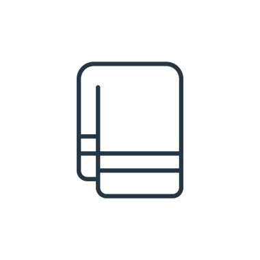 Havlu vektör simgesi. Havlu darbesi. Web ve mobil uygulamalarda kullanmak için havlu doğrusal sembolü, logo, yazdırma medyası. İnce çizgili çizim. Vektör izole çizimi.