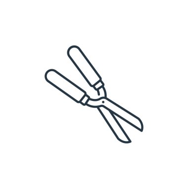 Makas vektör simgesi. Düzenlenebilir makas darbesi. Web ve mobil uygulamalarda kullanmak için makas doğrusal sembolü, logo, yazdırma ortamı. İnce çizgili çizim. Vektör izole çizimi.