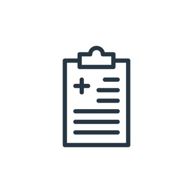 vektör simgesini rapor et. Değiştirilebilir felç raporu. Web ve mobil uygulamalarda kullanmak için doğrusal sembol, logo, yazdırma medyası. İnce çizgili çizim. Vektör izole çizimi.