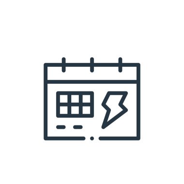 Takvim vektör simgesi. Düzenlenebilir felç. Web ve mobil uygulamalarda kullanmak için takvim doğrusal sembolü, logo, yazdırma ortamı. İnce çizgili çizim. Vektör izole çizimi.