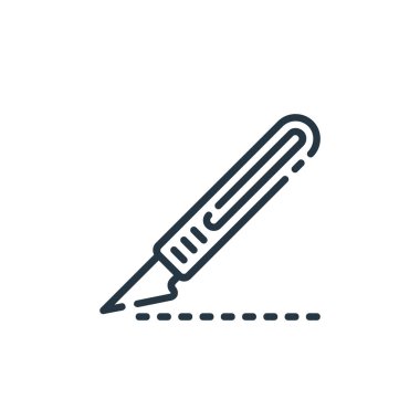 scalpel vector icon. scalpel editable stroke. scalpel linear symbol for use on web and mobile apps, logo, print media. Thin line illustration. Vector isolated outline drawing. clipart