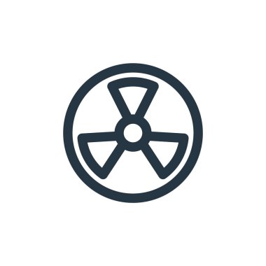 Biyolojik tehlike vektör simgesi. Biyolojik zararlı inme. Biyolojik tehlike lineer sembolü web ve mobil uygulamalar, logo, yazdırma medyası için. İnce çizgili çizim. Vektör izole çizimi.