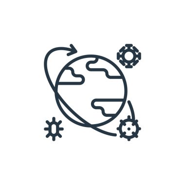 Salgın vektör simgesi. Salgın, düzenlenebilir felç. Web ve mobil uygulamalarda, logoda ve yazılı medyada kullanmak için salgın doğrusal sembol. İnce çizgili çizim. Vektör izole çizimi.