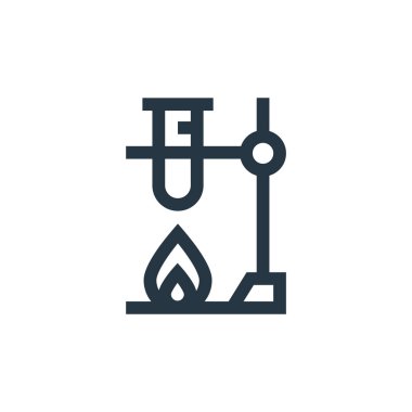 Laboratuar vektör simgesi. Laboratuvarın düzenlenebilir felç. Web ve mobil uygulamalarda, logoda ve yazılı medyada kullanım için laboratuvar lineer sembolü. İnce çizgili çizim. Vektör izole çizimi.