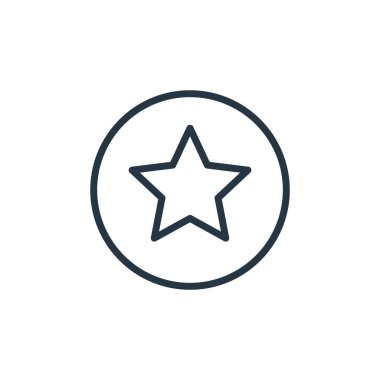 Yıldız vektör simgesi. Yıldız şeklinde düzenlenebilir vuruş. Web ve mobil uygulamalarda kullanmak için yıldız doğrusal sembolü, logo, yazdırma medyası. İnce çizgili çizim. Vektör izole çizimi.