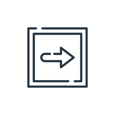 sağ vektör simgesi. doğru düzenlenebilir vuruş. İnternet ve mobil uygulamalarda kullanmak için sağ doğrusal sembol, logo, yazdırma ortamı. İnce çizgili çizim. Vektör izole çizimi.