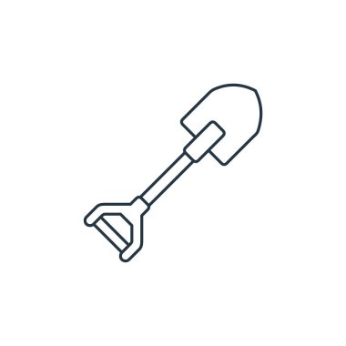 Kürek vektör simgesi. Yenebilir kürek darbesi. Web ve mobil uygulamalarda, logoda ve yazılı medyada kullanılacak doğrusal simgeyi kürekle. İnce çizgili çizim. Vektör izole çizimi.