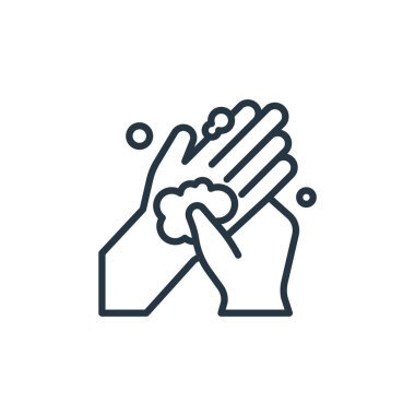 Avuç içi vektör simgesi. Elle düzenlenebilir felç. Web ve mobil uygulamalar, logo ve yazdırma ortamlarında kullanmak için el avuç içi doğrusal sembolü. İnce çizgili çizim. Vektör izole çizimi.