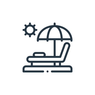 Güneş vektör simgesi. Düzenlenebilir güneş çarpması. Web ve mobil uygulamalarda kullanım için güneş doğrusal sembolü, logo, yazdırma medyası. İnce çizgili çizim. Vektör izole çizimi.