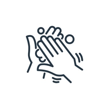 Temizleme vektörü simgesi. Temizlenebilir vuruş. Web ve mobil uygulamalarda kullanmak için doğrusal simge temizleme, logo, yazdırma medyası. İnce çizgili çizim. Vektör izole çizimi.