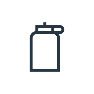Su şişesi vektör simgesi. Su şişesi inme inmesi. su şişesi lineer sembolü web ve mobil uygulamalarda, logoda, yazdırma ortamında kullanılır. İnce çizgili çizim. Vektör izole çizimi.