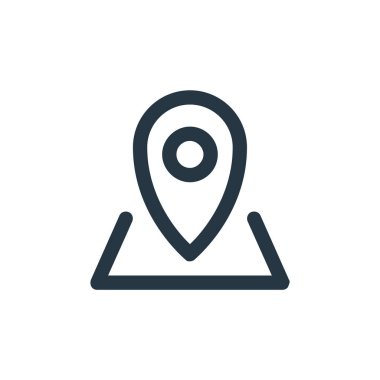 konum vektör simgesi. konum değiştirilebilir felç. konum lineer sembolü web ve mobil uygulamalar, logo, yazdırma medyası. İnce çizgili çizim. Vektör izole çizimi.