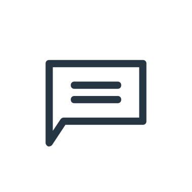 Chat vektör simgesi. Sohbet edilebilir felç. Web ve mobil uygulamalarda kullanmak için doğrusal sohbet sembolü, logo, yazdırma medyası. İnce çizgili çizim. Vektör izole çizimi.