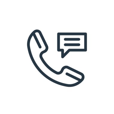 Telefon vektör simgesi. Telefon düzenlenebilir felç. İnternet ve mobil uygulamalarda kullanmak için telefon lineer sembolü, logo, yazdırma medyası. İnce çizgili çizim. Vektör izole çizimi.