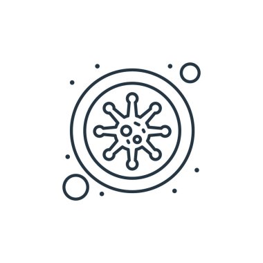 Bakteri vektör simgesi. Bakteriler düzenlenebilir. Web ve mobil uygulamalarda kullanım için bakteri doğrusal sembolü, logo, yazdırma medyası. İnce çizgili çizim. Vektör izole çizimi.