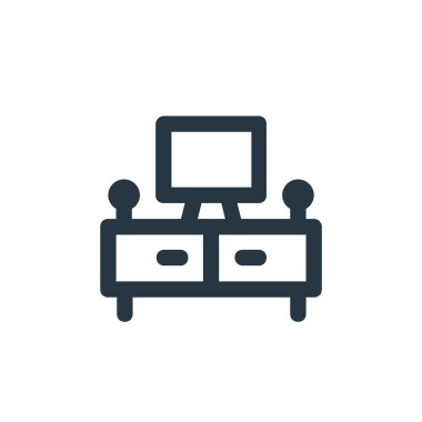 ev sinema vektör simgesi. ev sineması kurgulanabilir vuruş. ev sinema lineer sembolü web ve mobil uygulamalar, logo, yazdırma medyası için. İnce çizgili çizim. Vektör izole çizimi.