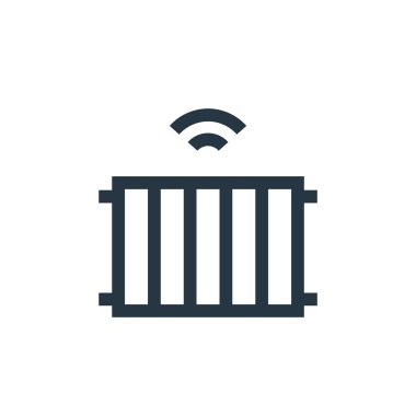 Isı vektör simgesi. Sıcaklık düzeltilebilir felç. Web ve mobil uygulamalarda kullanmak için sıcaklık doğrusal sembolü, logo, yazdırma medyası. İnce çizgili çizim. Vektör izole çizimi.