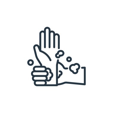 Bilek vektör simgesi. Bilek felci. Ağ ve mobil uygulamalarda, logoda, yazdırma ortamında kullanılacak bilek doğrusal sembolü. İnce çizgili çizim. Vektör izole çizimi.