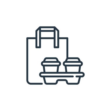 paket vektör simgesi. Çıkarılabilir kalp krizi. İnternet ve mobil uygulamalarda, logoda ve yazılı medyada kullanılacak doğrusal paket alma sembolü. İnce çizgili çizim. Vektör izole çizimi.