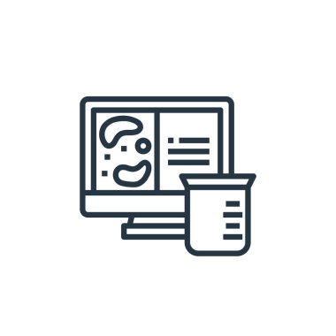 Kimya vektör simgesi. Kimya kurgulanabilir felç. Web ve mobil uygulamalarda, logoda ve yazılı medyada kullanım için kimya lineer sembolü. İnce çizgili çizim. Vektör izole çizimi.