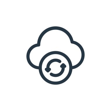 Vektör simgesini güncelle. Yenilenebilir felç. Web ve mobil uygulamalarda kullanmak için doğrusal sembolü güncelle, logo, yazdırma ortamı. İnce çizgili çizim. Vektör izole çizimi.