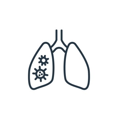 Zatürree vektör ikonu. Zatürree olabilir felç. pnömoni lineer sembolü web ve mobil uygulamalar, logo, yazdırma medyası için. İnce çizgili çizim. Vektör izole çizimi.