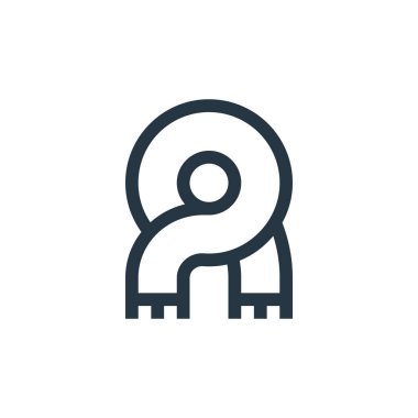 Atkı vektör simgesi. Eşarpla düzenlenebilir felç. İnternet ve mobil uygulamalarda kullanım için eşarp doğrusal sembolü, logo, yazdırma ortamı. İnce çizgili çizim. Vektör izole çizimi.