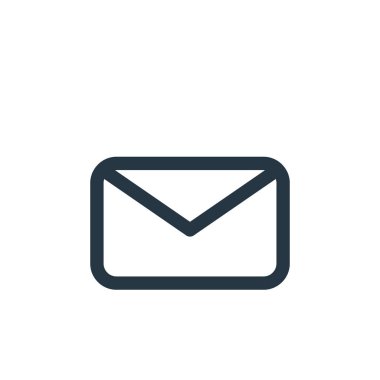 Mesaj vektör simgesi. Mesaj değiştirilebilir felç. ileti lineer sembolü web ve mobil uygulamalarda, logoda, yazdırma ortamında kullanılır. İnce çizgili çizim. Vektör izole çizimi.