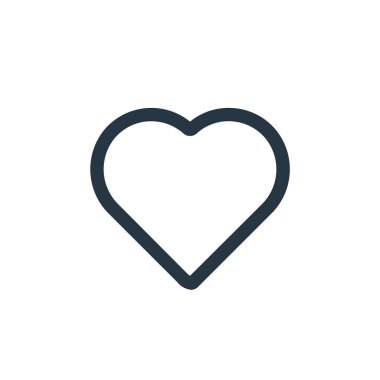 Aşk vektör simgesi. Düzenlenebilir inme. Web ve mobil uygulamalarda, logoda ve yazılı medyada kullanım için doğrusal sevgi sembolü. İnce çizgili çizim. Vektör izole çizimi.