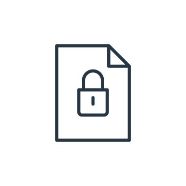 Vektör simgesini kilitle. Kilitlenebilir felç. Web ve mobil uygulamalarda kullanmak için doğrusal sembolü kilitle, logo, yazdırma ortamı. İnce çizgili çizim. Vektör izole çizimi.